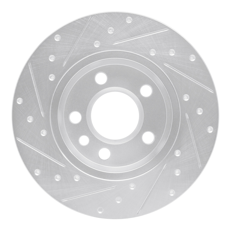Volkswagen EuroVan Brake Rotor (1) - Rear Right - R1 Concepts - Drilled & Slotted - Silver - `96-`00